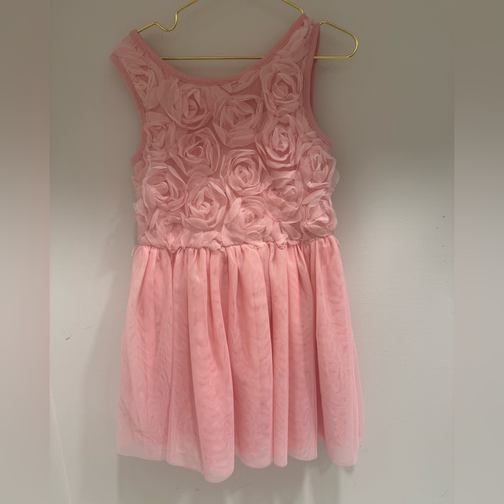 The Childrens Place Pink Rosette Kids Dress